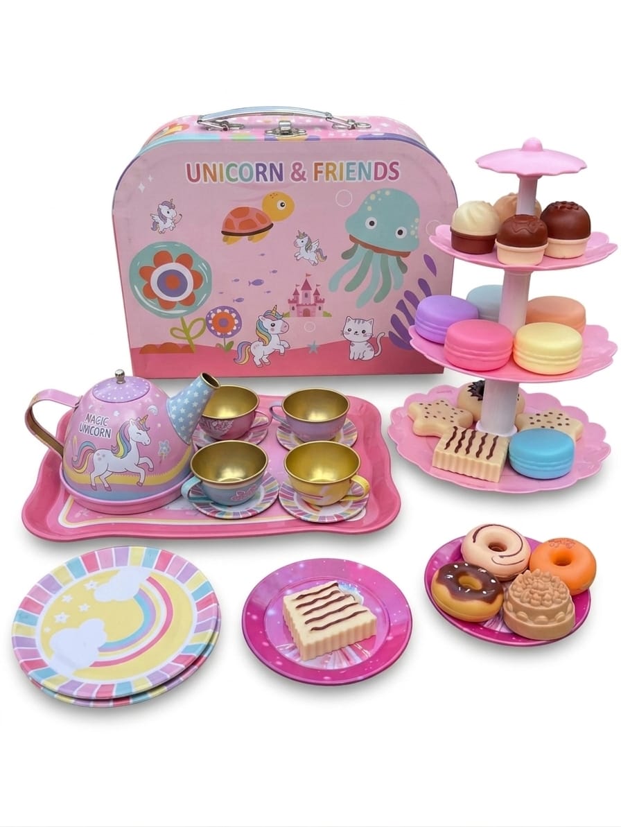 Magical Unicorn & Friends Tin Tea Party Set.