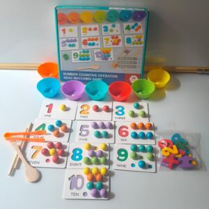 Montessori Bead & Number Matching Set.