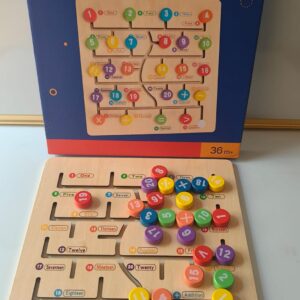 Wooden Number Matching & Math Maze Board.