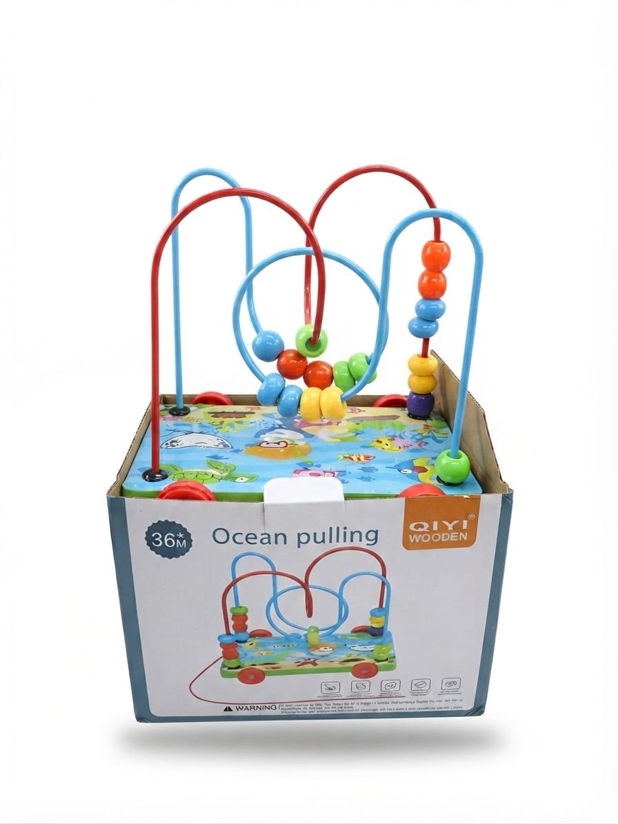 Wooden Ocean Bead Maze & Pull Toy.